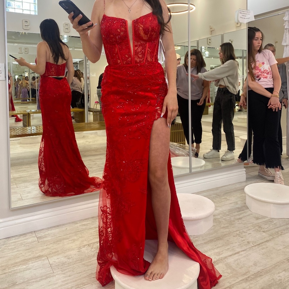 Sherri Hill Red Prom Dress Size 4